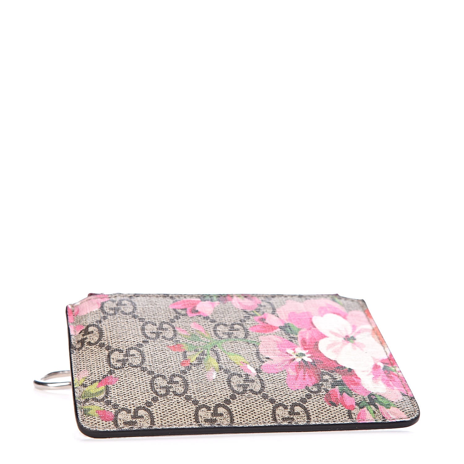 Gucci GG Supreme Monogram Blooms Key Ring Coin Case Beige Multicolor Dry Rose 4 of 7