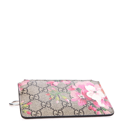 Gucci GG Supreme Monogram Blooms Key Ring Coin Case Beige Multicolor Dry Rose 4 of 7