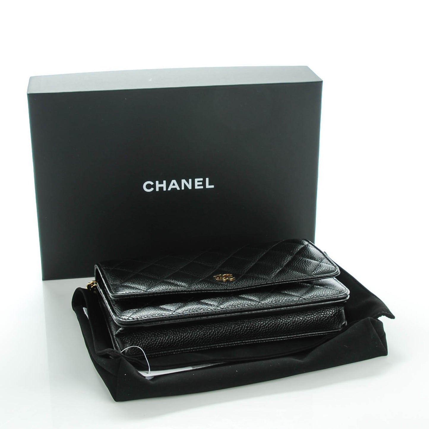 Caviar Quilted Wallet On Chain WOC Black