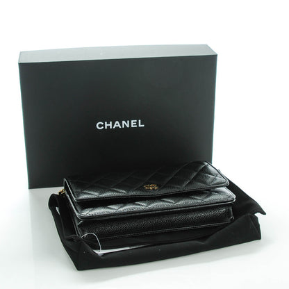 Chanel Caviar Quilted Wallet On Chain WOC Black 4 of 8