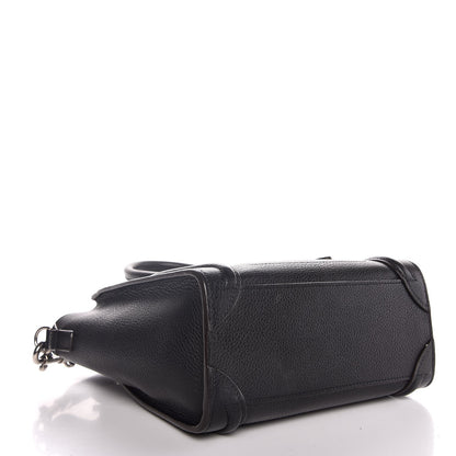 Celine Drummed Calfskin Nano Luggage Black 4 of 8
