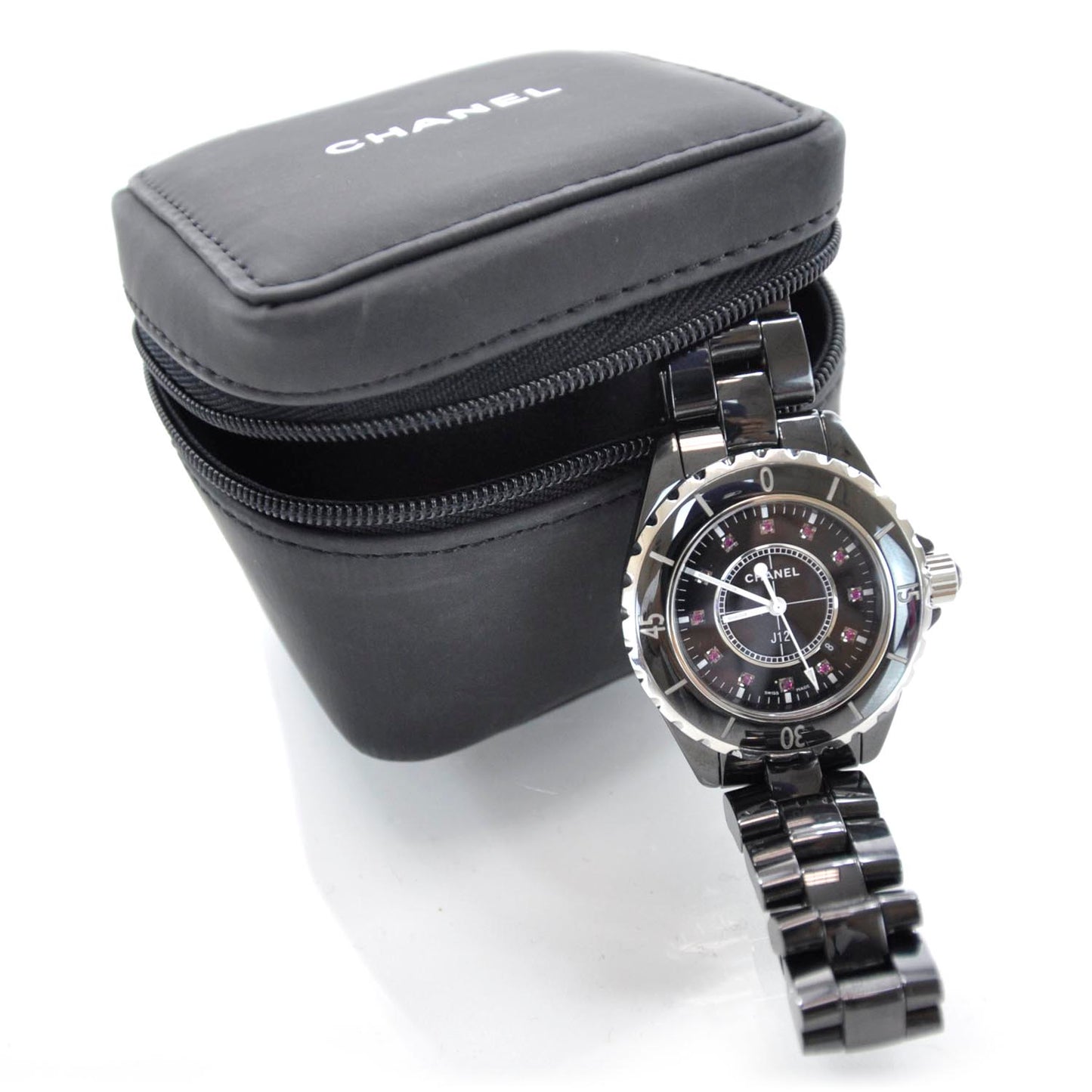 Stainless Steel Ceramic Ruby 33mm J12 Quartz Watch Black
