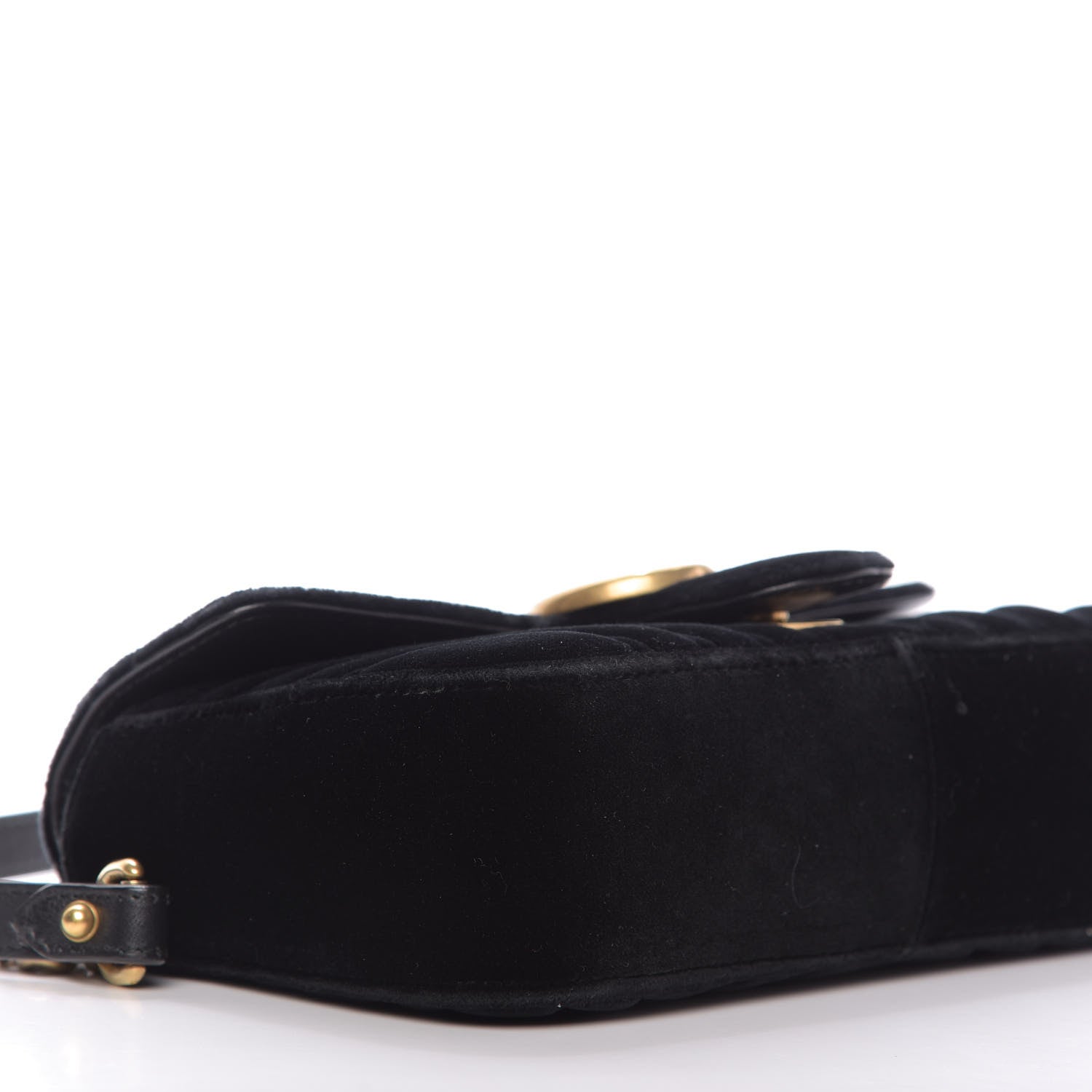 Gucci Velvet Matelasse Mini GG Marmont Shoulder Bag Black 7 of 11