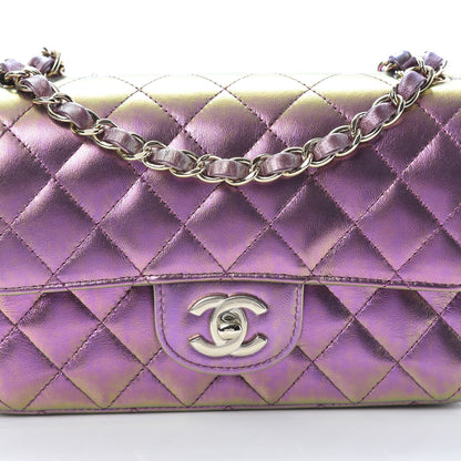 Chanel Iridescent Lambskin Quilted Mini Rectangular Flap Purple 8 of 12