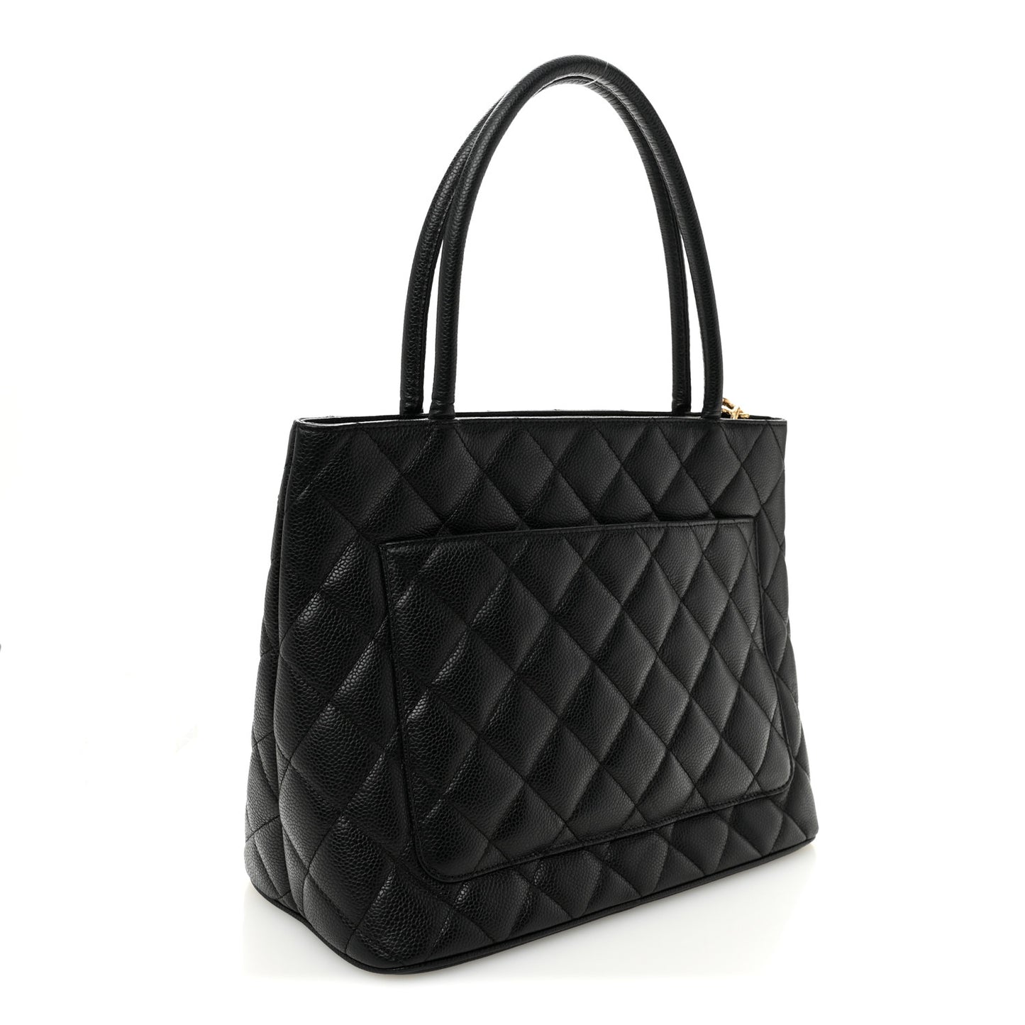 Caviar Quilted Medallion Tote Black