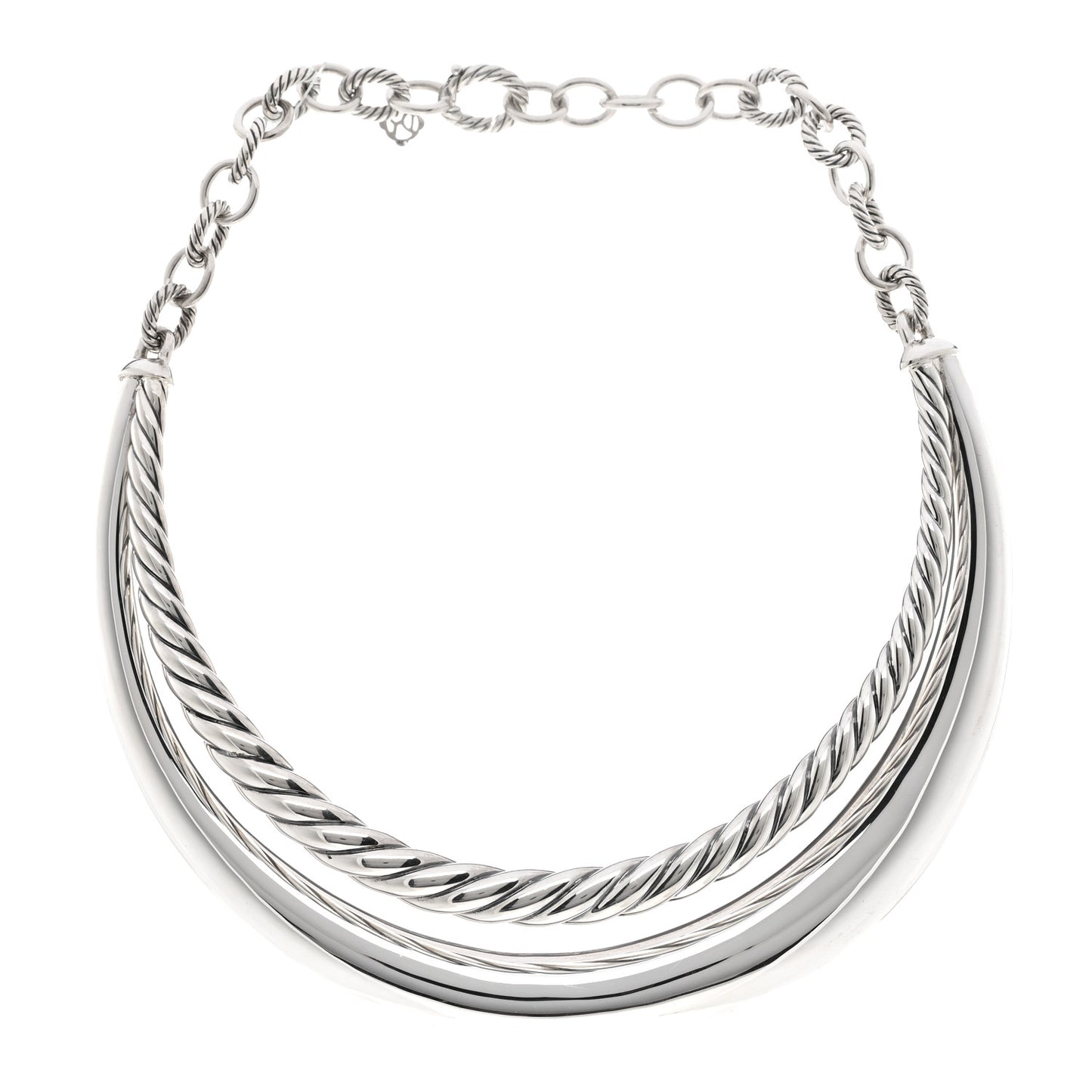 Sterling Silver Pure Form Collar Necklace