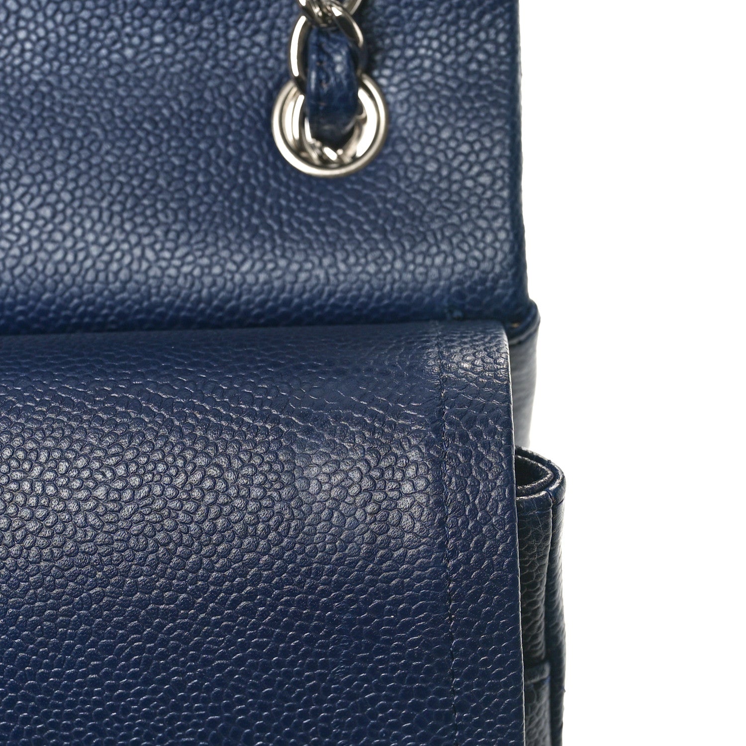 Chanel Caviar Quilted Jumbo Double Flap Navy Blue 11 of 11