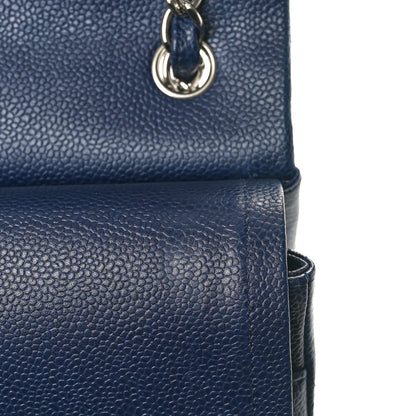 Chanel Caviar Quilted Jumbo Double Flap Navy Blue 11 of 11