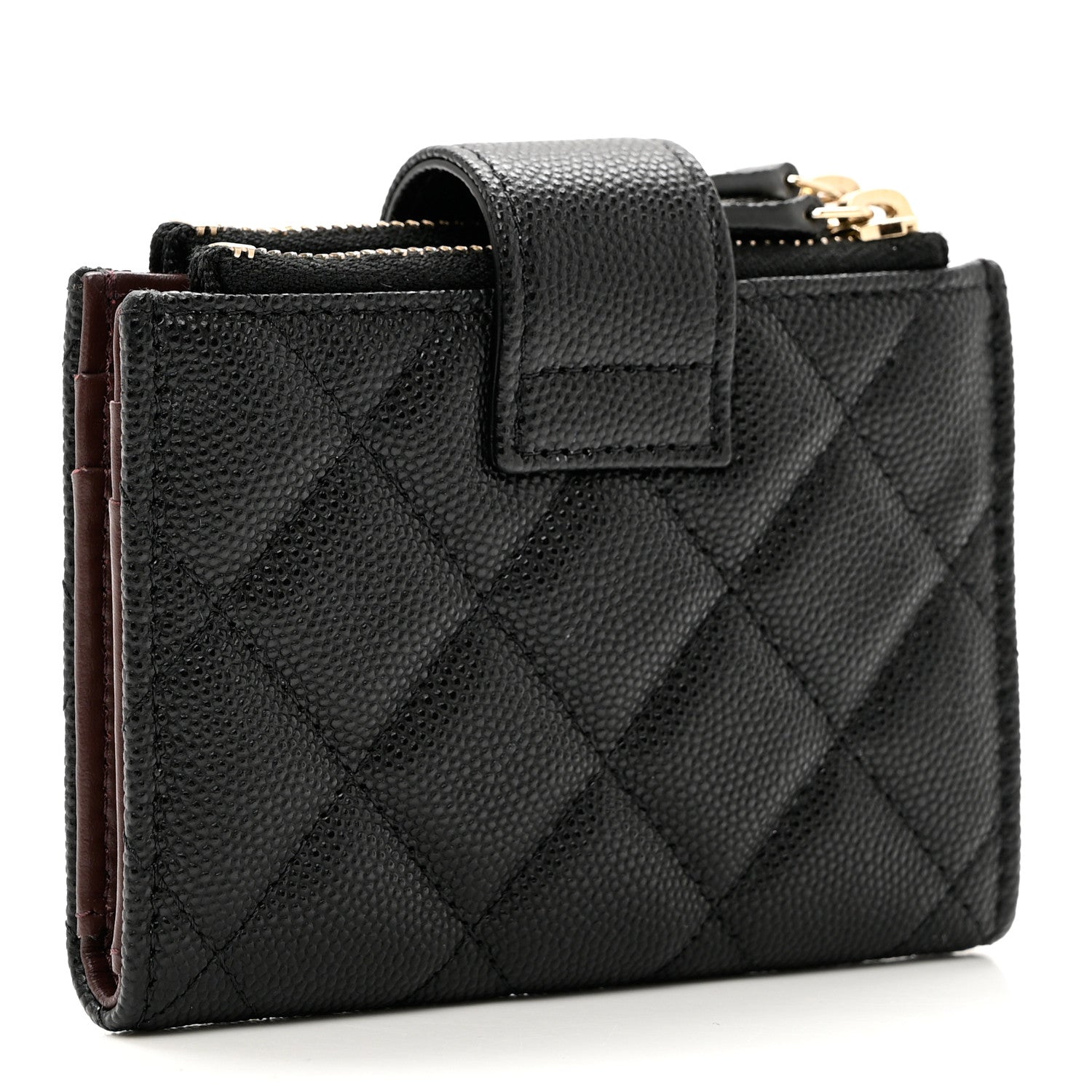 Chanel Caviar Quilted Compact Zipped Pocket Wallet Black 3 of 7