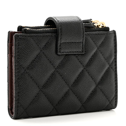 Chanel Caviar Quilted Compact Zipped Pocket Wallet Black 3 of 7