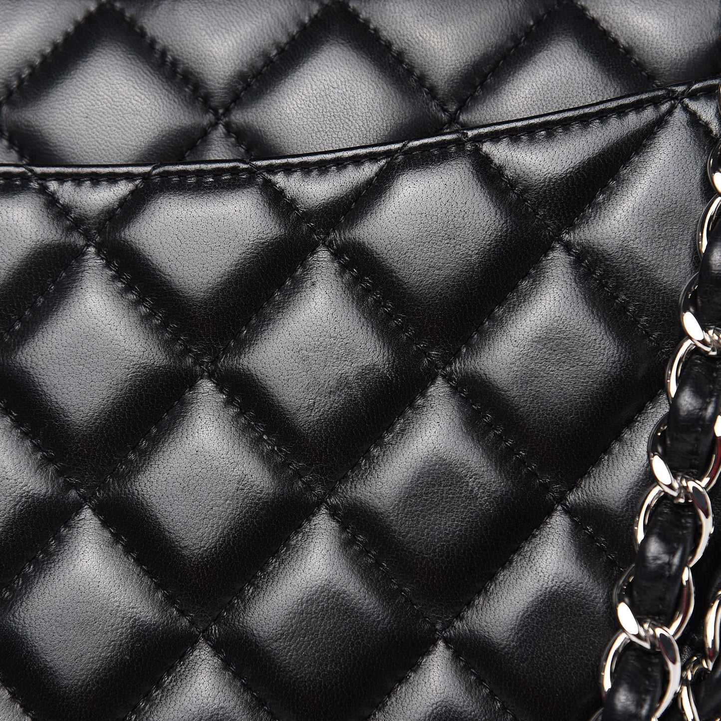 Lambskin Quilted Maxi Double Flap Black