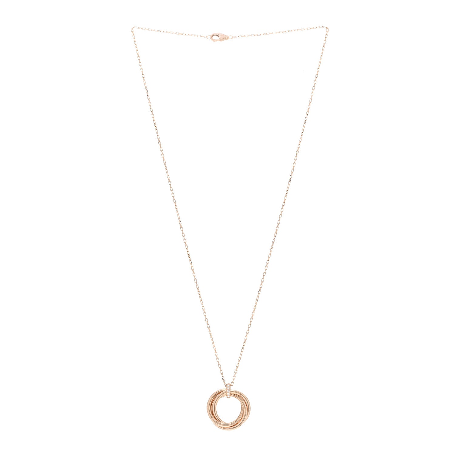 Cartier 18K Pink Gold Diamond Trinity Pendant Necklace 3 of 5
