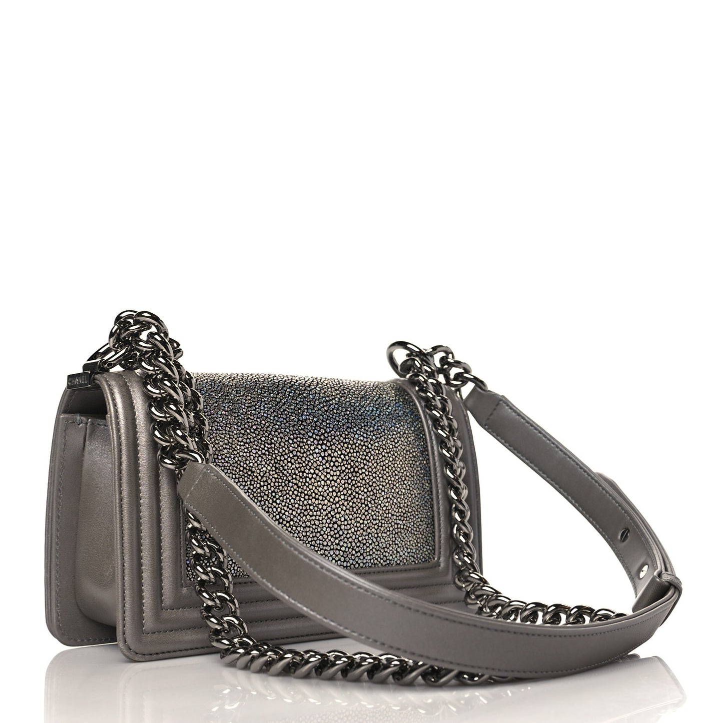 Galuchat Stingray Small Boy Flap Silver