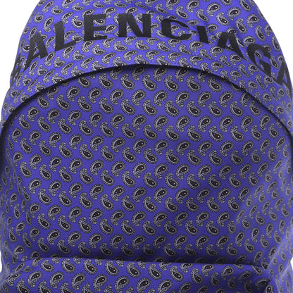 Balenciaga Sport Nylon Logo Paisley Print Wheel Backpack Navy Black 8 of 8