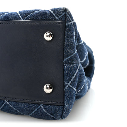 Chanel Denim Quilted Small Coco Handle Flap Blue 10 of 10