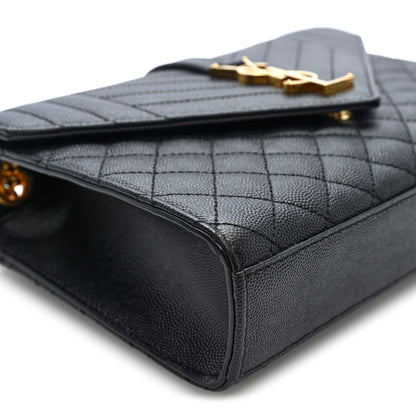 Saint Laurent Grain De Poudre Textured Mixed Matelasse Triquilt Medium Monogram Satchel Black 8 of 9