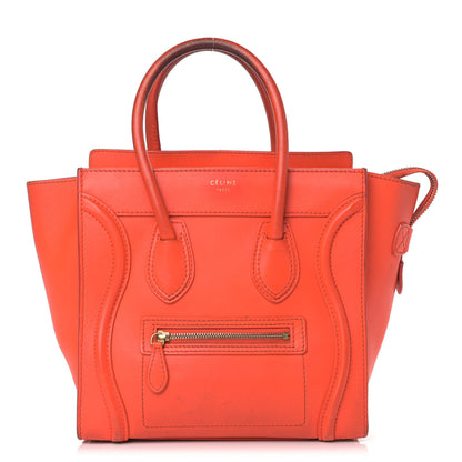 Celine Smooth Calfskin Micro Luggage Bright Orange 1 of 30