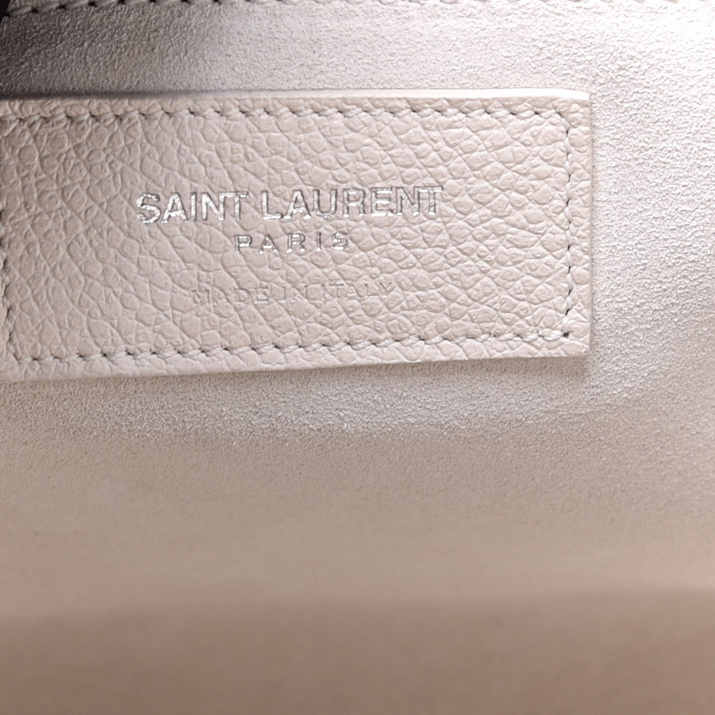 Grained Calfskin Small Rive Gauche White