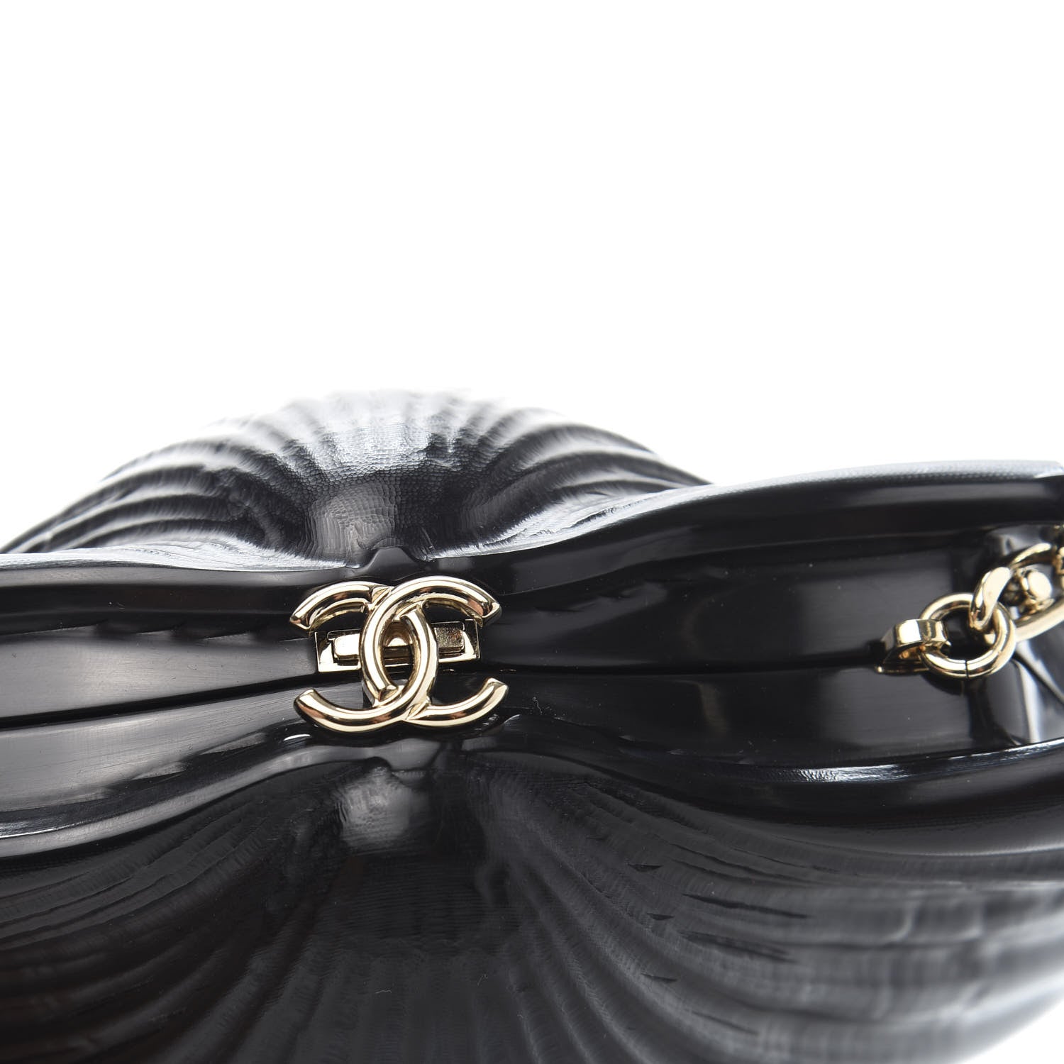 Chanel Plexiglass Evening On The Beach Shell Clutch Black 9 of 10