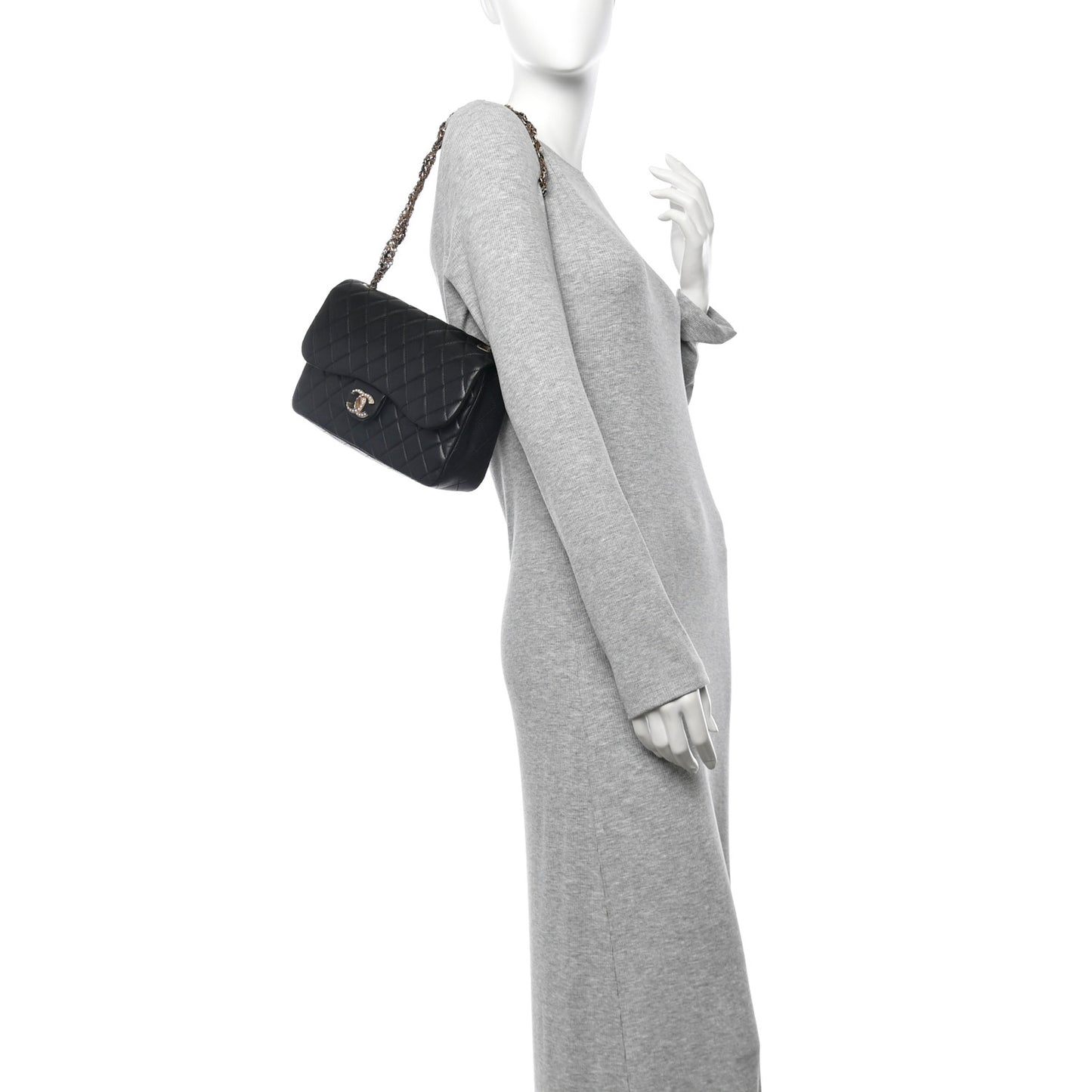 Lambskin Quilted Medium Westminster Pearl Flap Black