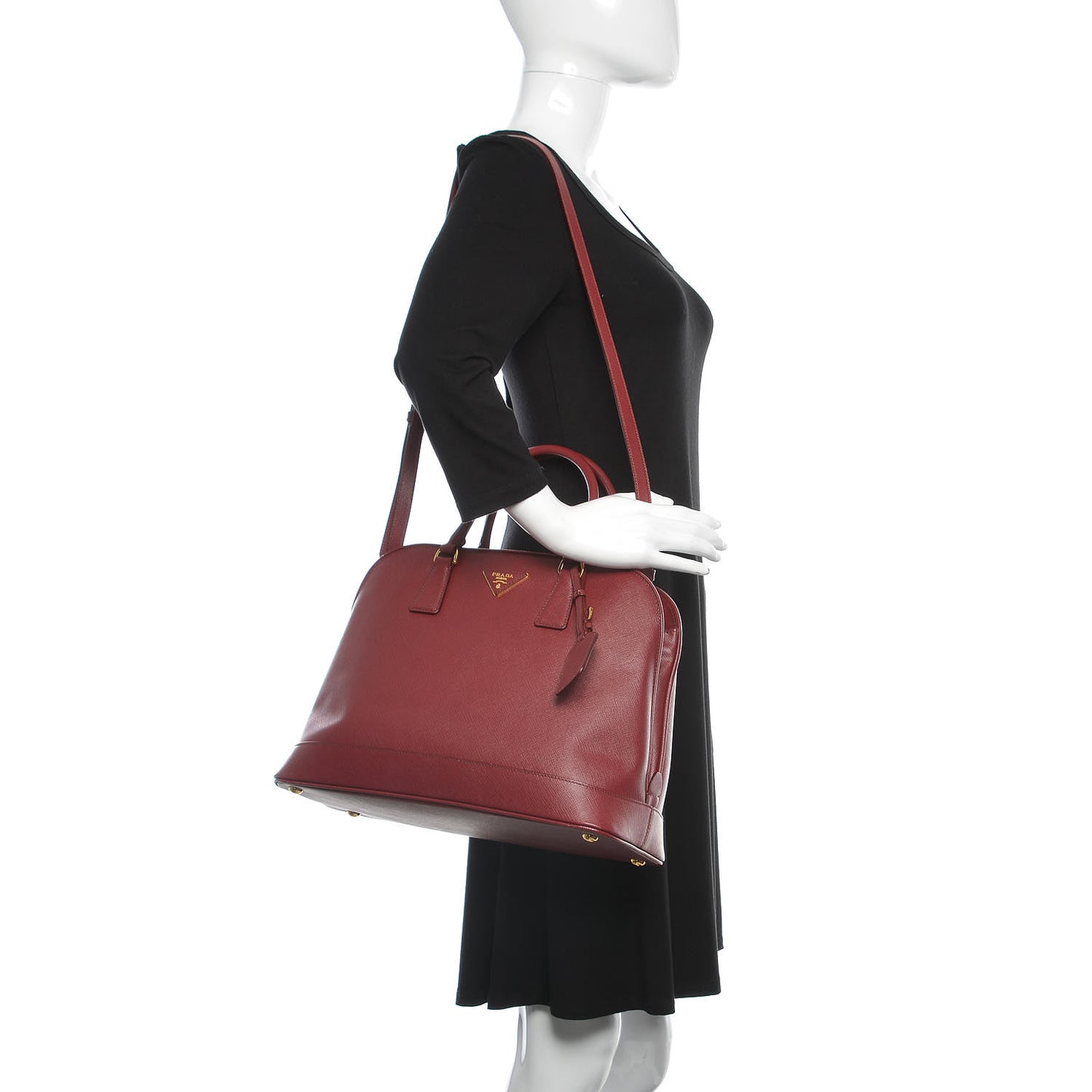 Saffiano Lux Open Promenade Tote Cherry