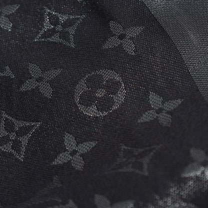 Louis Vuitton Silk Lurex Wool Monogram Shine Shawl Black 6 of 6