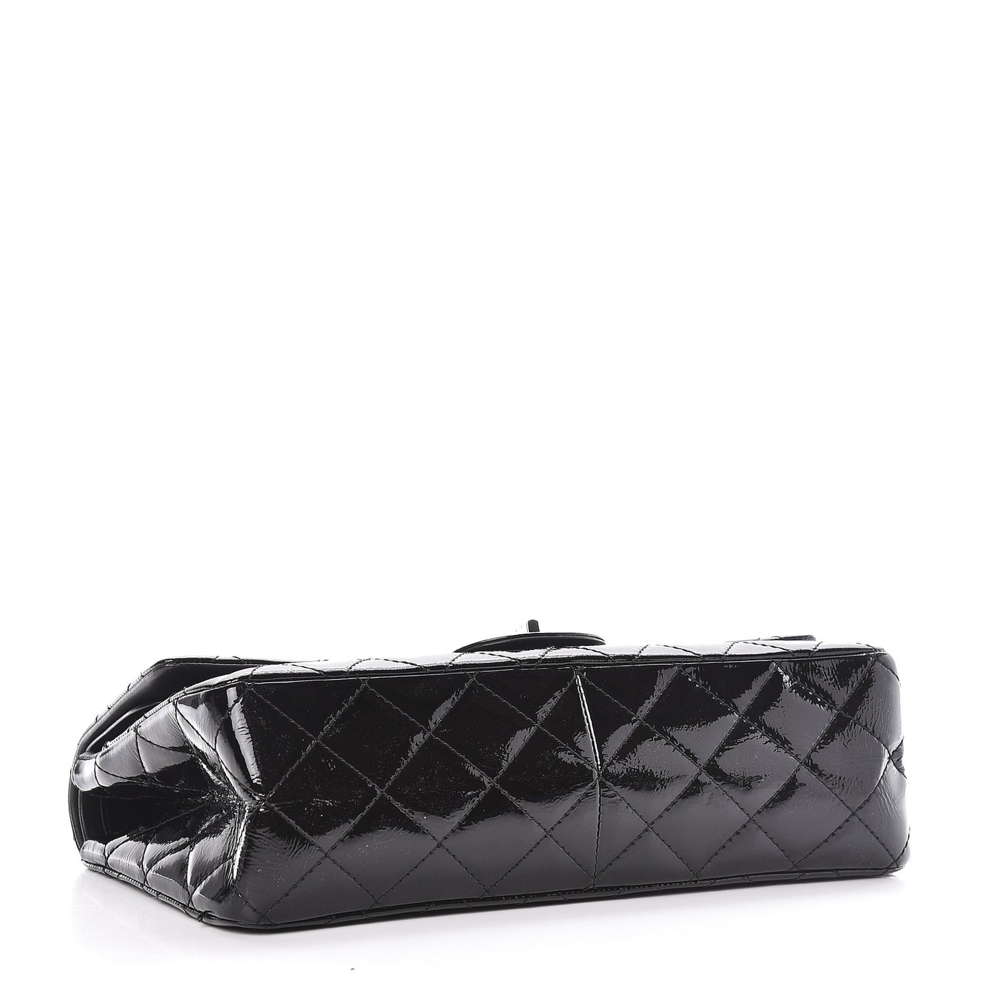 Distressed Patent Quilted 2.55 Reissue 227 Flap Black