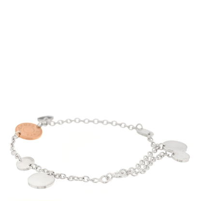 Hermes Sterling Silver 18K Rose Gold Ex-Libris Bracelet LG 2 of 4