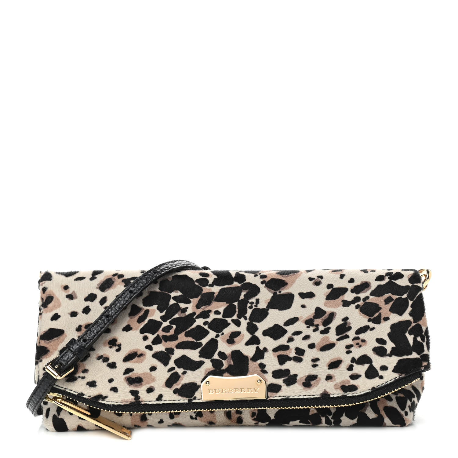 Burberry Heritage Grain Calf Hair Print Fold Over Crossbody 1 of 8