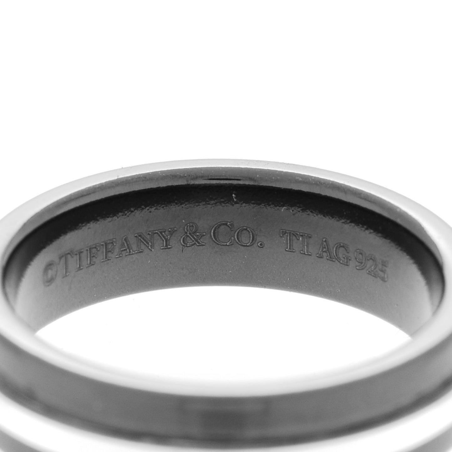 Sterling Silver Titanium Tiffany T Wide Band Ring 54 7