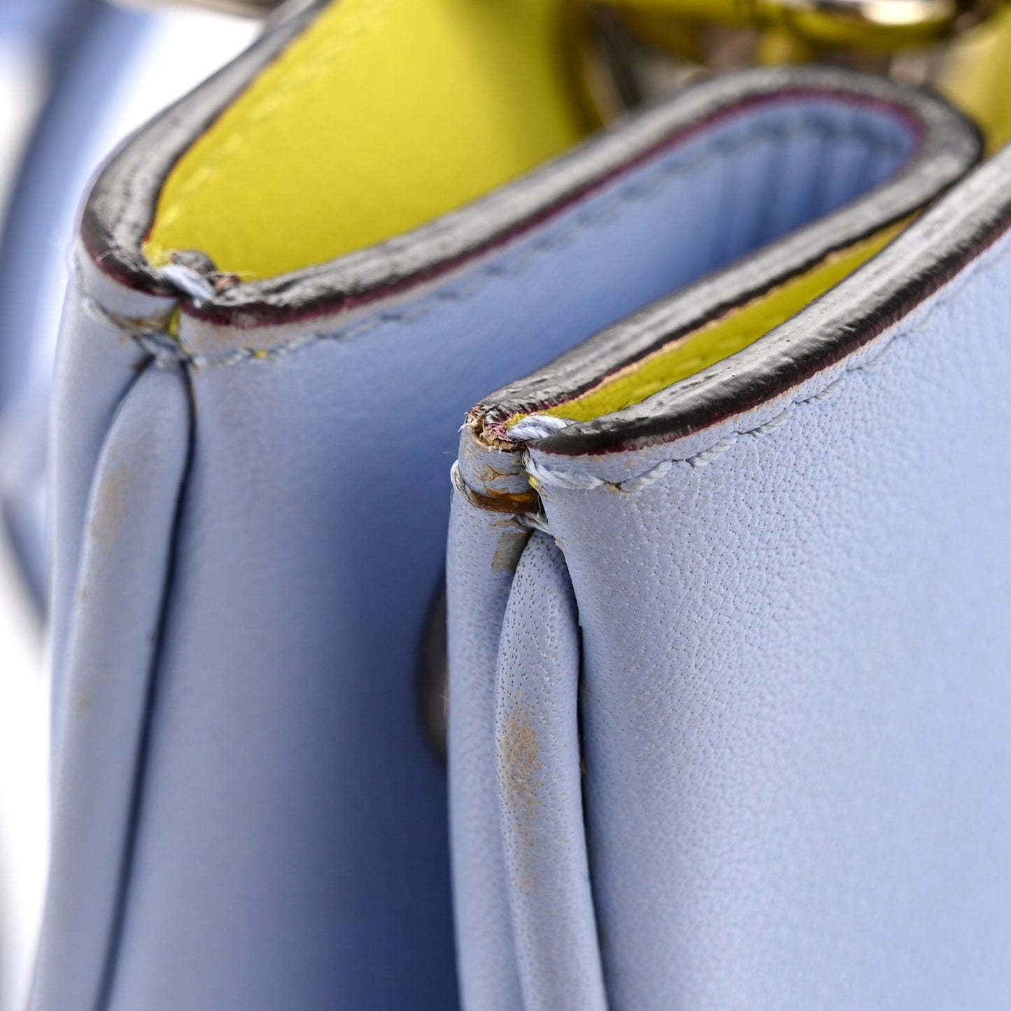 Smooth Calfskin Mini Diorissimo Tote Lavender Jaune Fluo