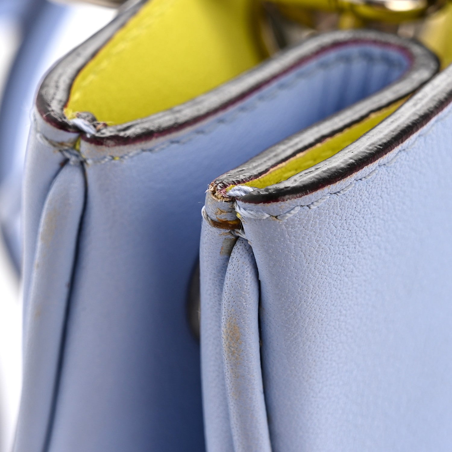 Christian Dior Smooth Calfskin Mini Diorissimo Tote Lavender Jaune Fluo 16 of 17
