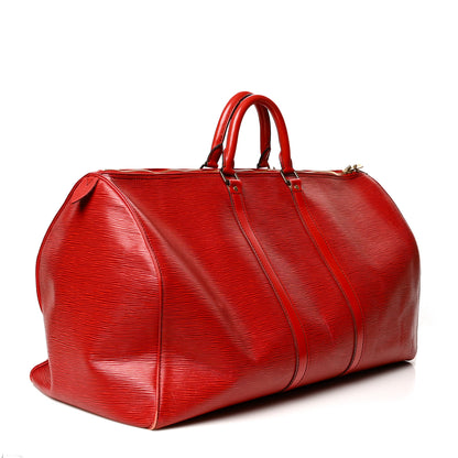 Louis Vuitton Epi Keepall 55 Castillan Red 4 of 21