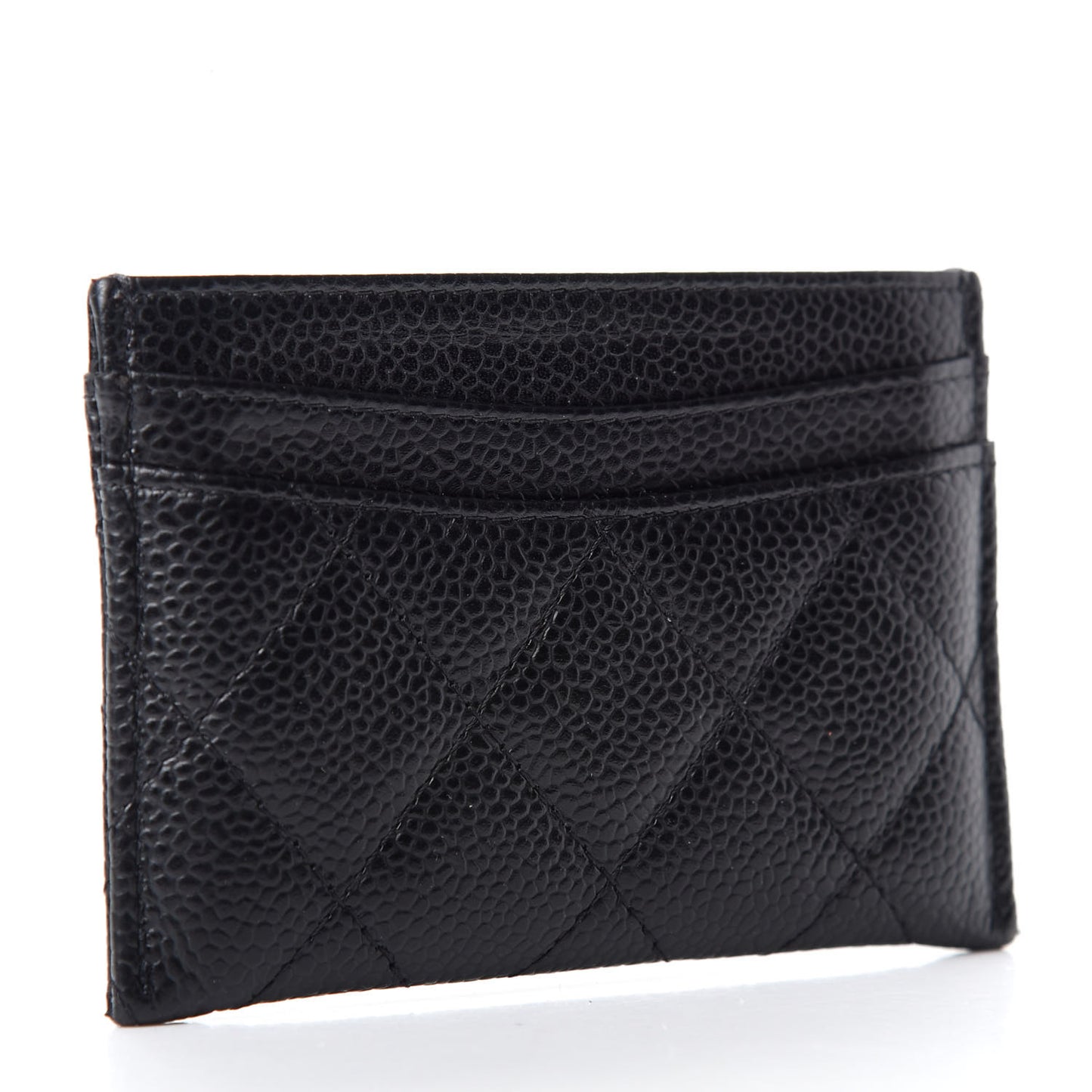 Caviar Quilted Card Holder Black