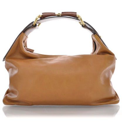Gucci Leather Medium Horsebit Chain Hobo Tan 1 of 9