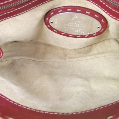 Fendi Leather Selleria Baguette Red 11 of 11