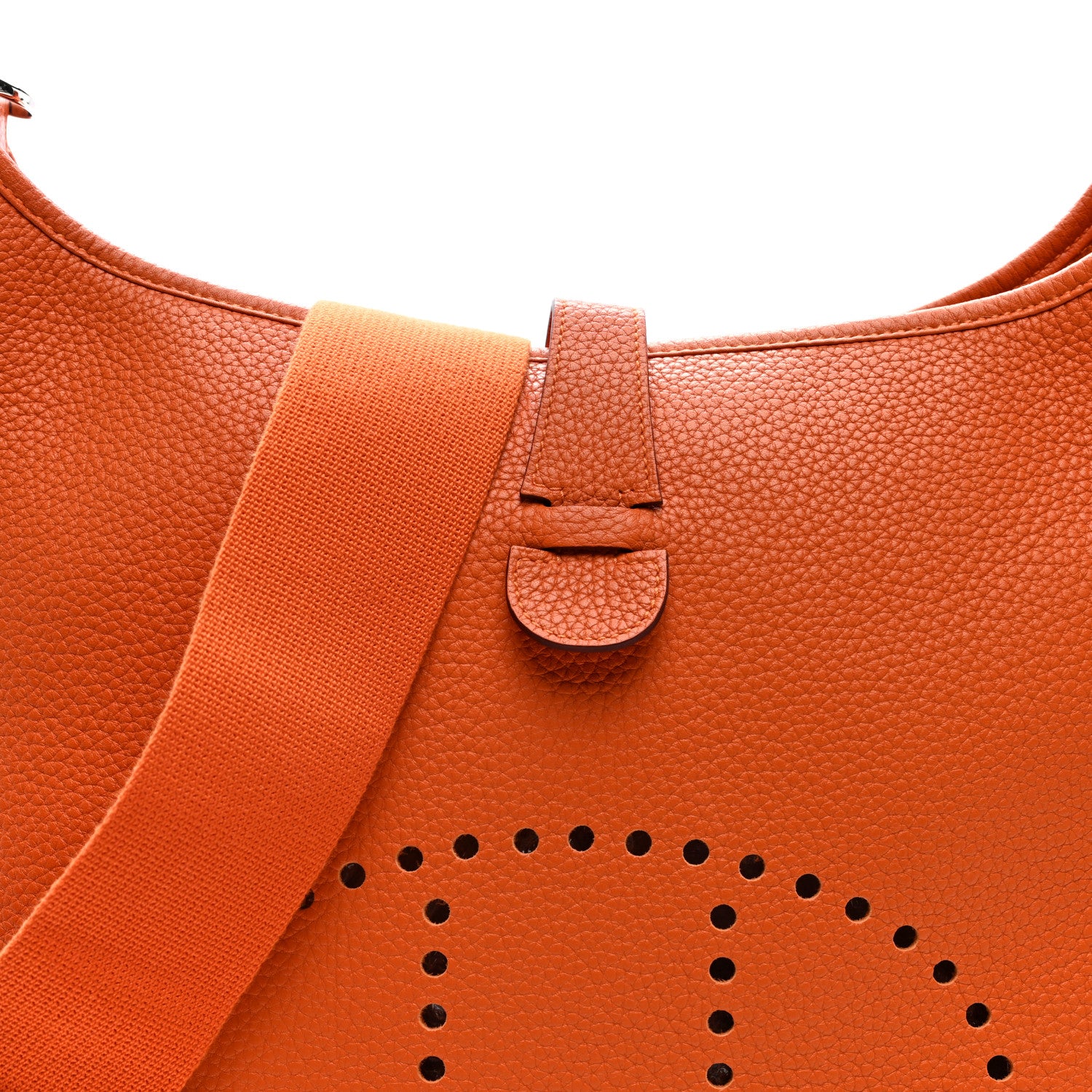 Hermes Taurillon Clemence Evelyne III GM Orange 7 of 9