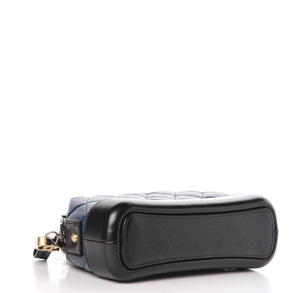 Chanel Aged Calfskin Quilted Gabrielle Classic Pouch Blue Black 4 of 9