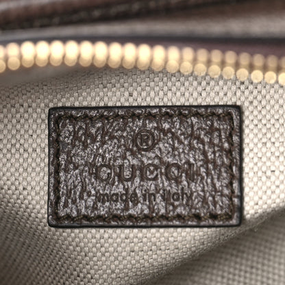 Gucci Monogram Jumbo GG Textured Dollar Calfskin Web Mini Crossbody Bag Camel Ebony New Acero 6 of 9