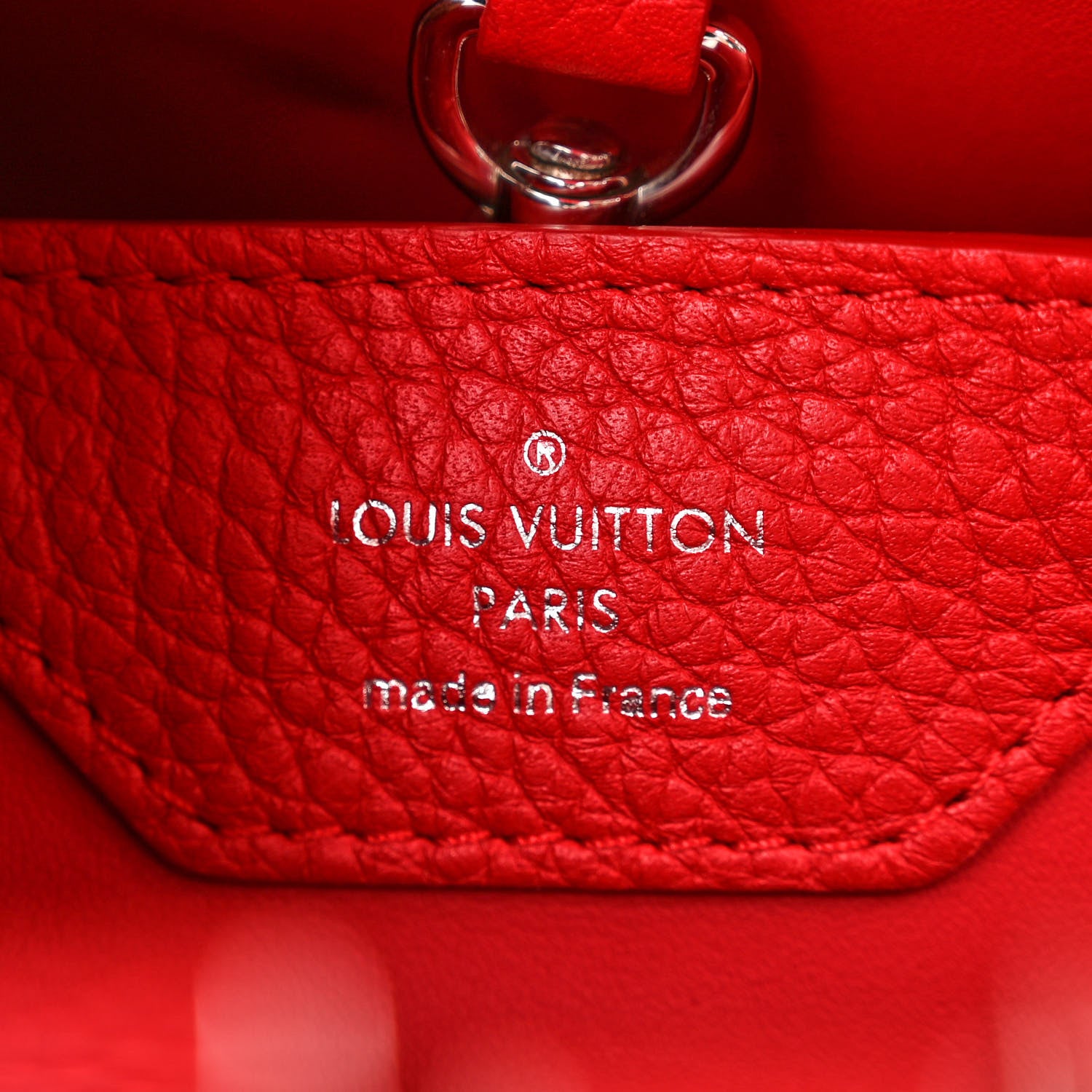 Louis Vuitton Taurillon Capucines PM Rubis 6 of 9