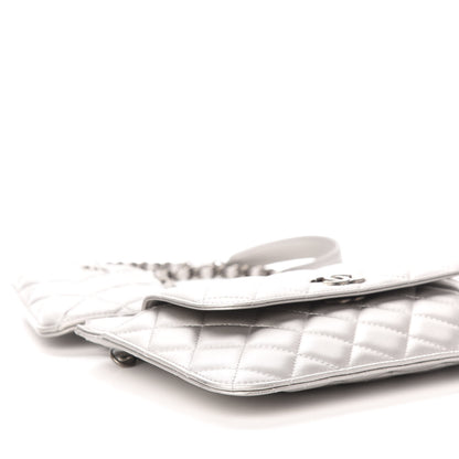 Chanel Metallic Lambskin Quilted Clutch With Chain Silver 8 of 12