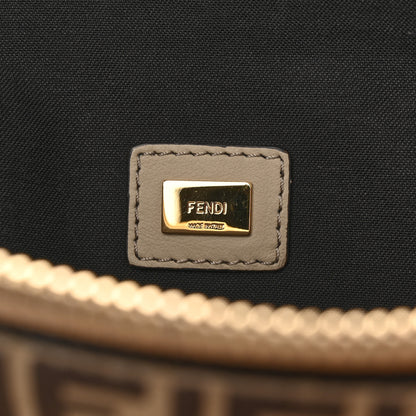 Fendi Suede Vitello Grace Micro FF Large Flat Pouch Nude Spring Maya 6 of 9