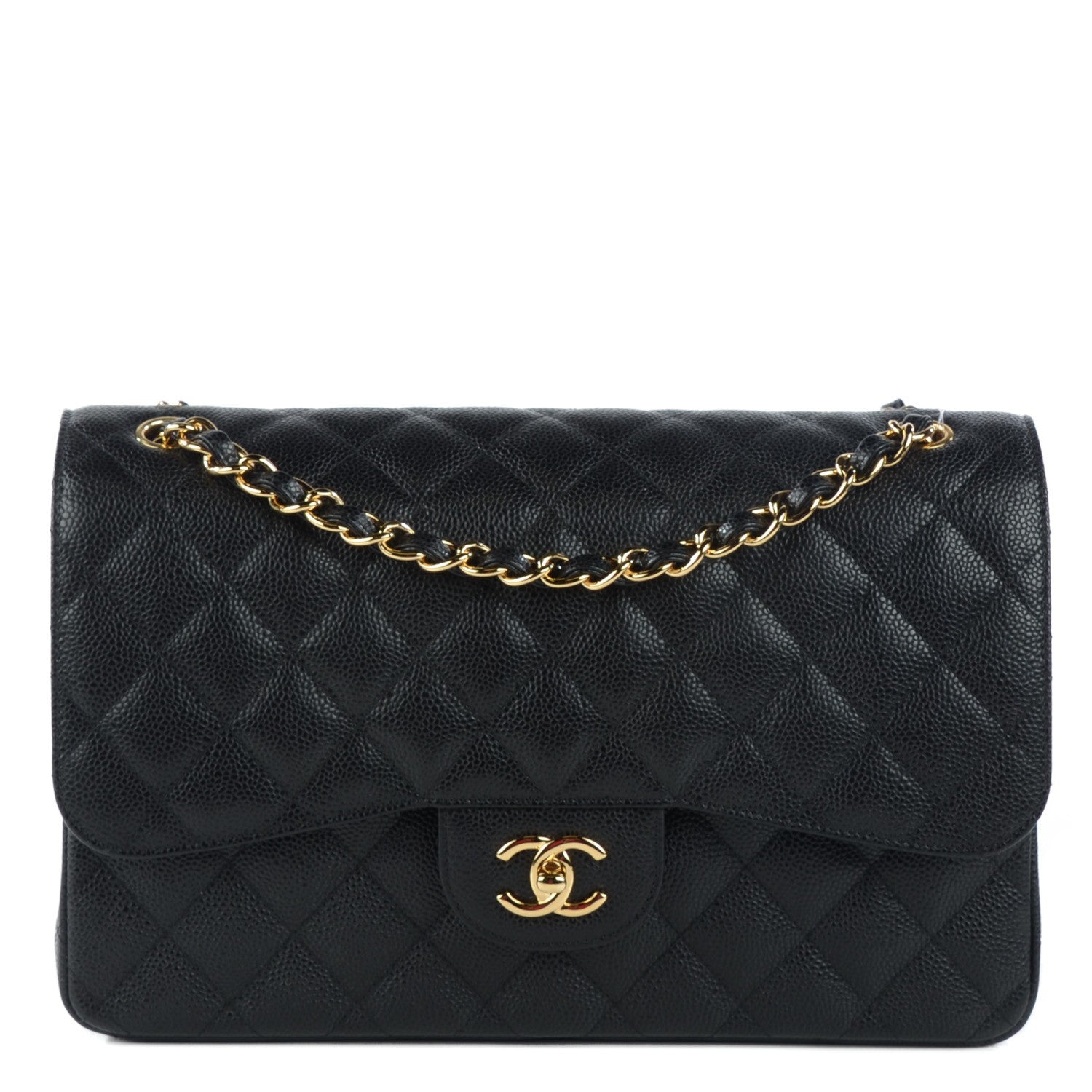 Chanel Caviar Quilted Jumbo Double Flap Black 1 of 8