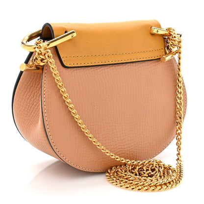 Chloe Grained Calfskin Lambskin Nano Bi-Color Drew Shoulder Bag Beige Yellow 3 of 11