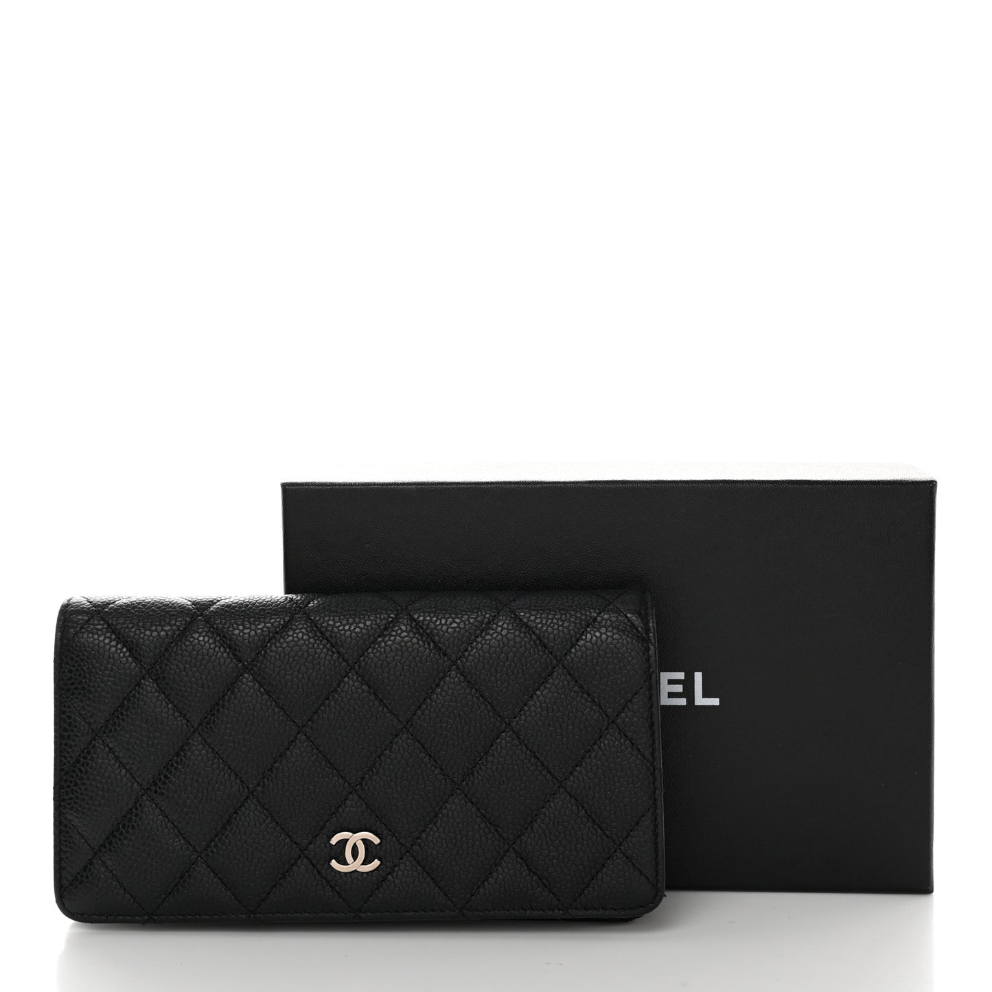Caviar Quilted Yen Wallet Black