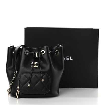 Chanel Caviar Quilted CC Pocket Bucket Bag Black 11 of 11