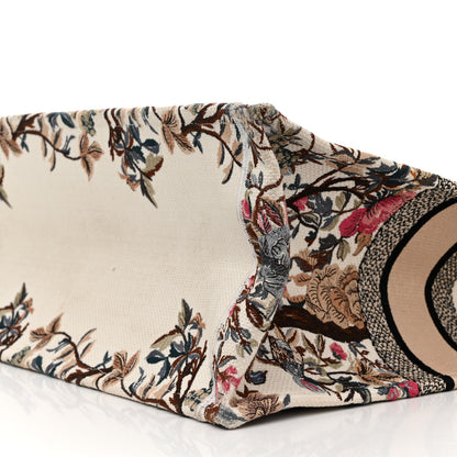 Christian Dior Canvas Embroidered Large Jardin D'Hiver Book Tote Latte Multicolor 10 of 15