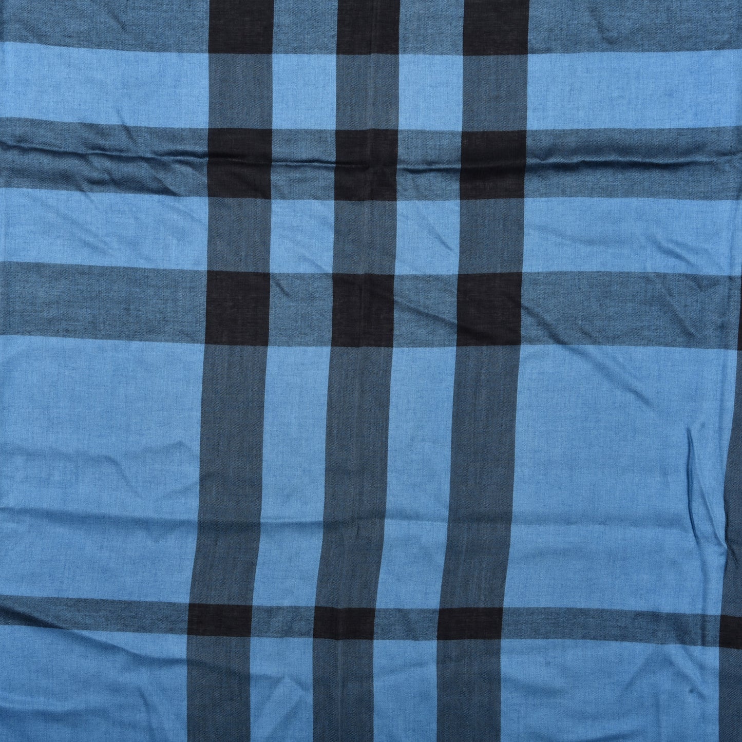 Silk Mega Check Square Scarf Blue