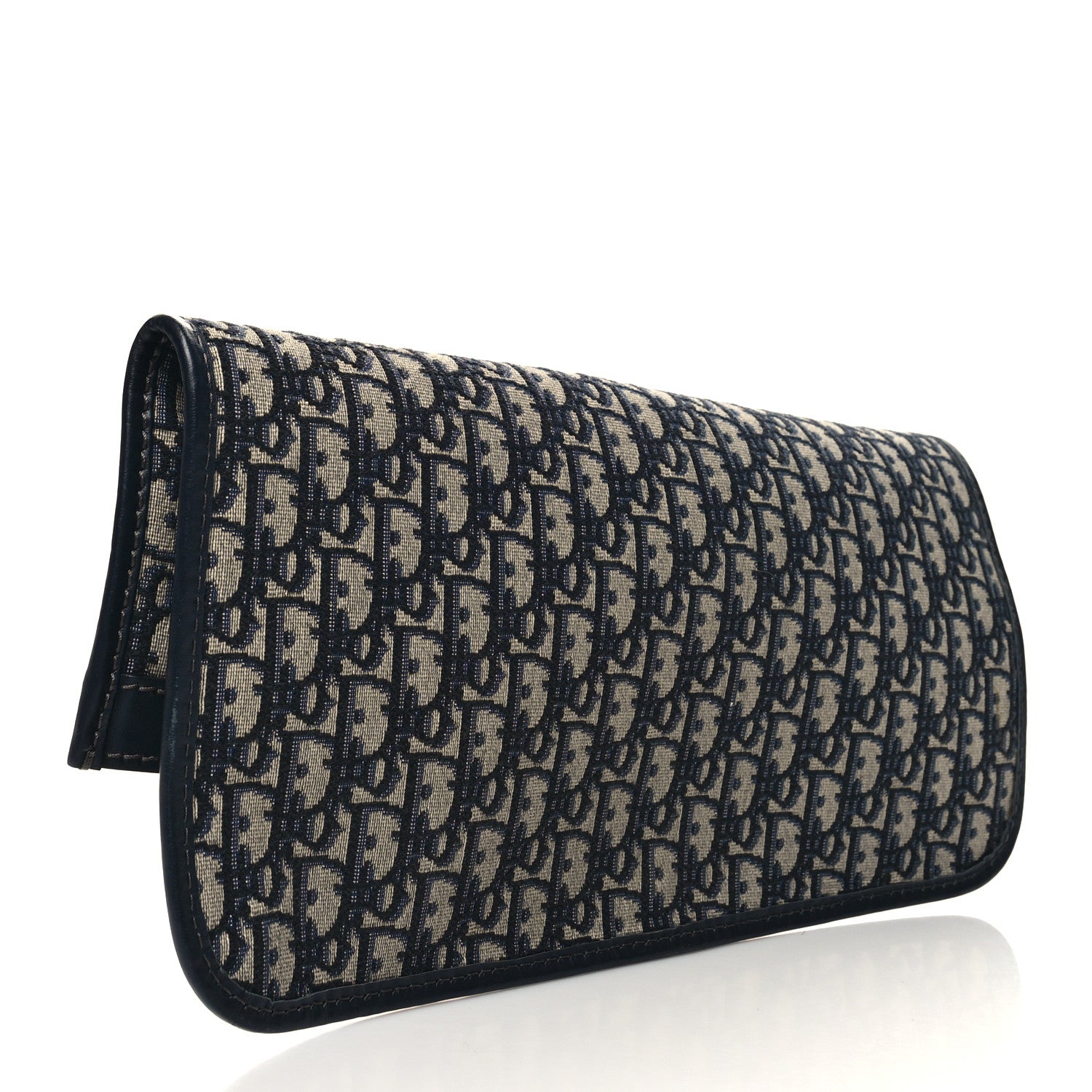 Christian Dior Oblique Fold Over Clutch Blue 4 of 11
