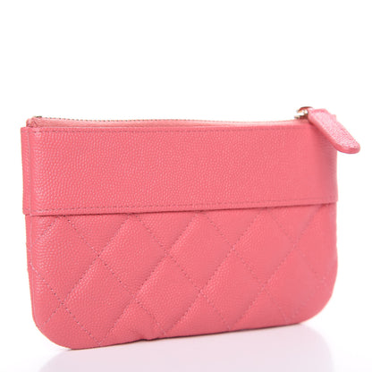 Chanel Caviar Quilted Small Vintage Mademoiselle Cosmetic Case Pink 3 of 8